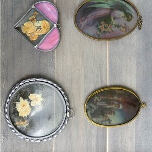 Vintage Floral and Art Pendant Set